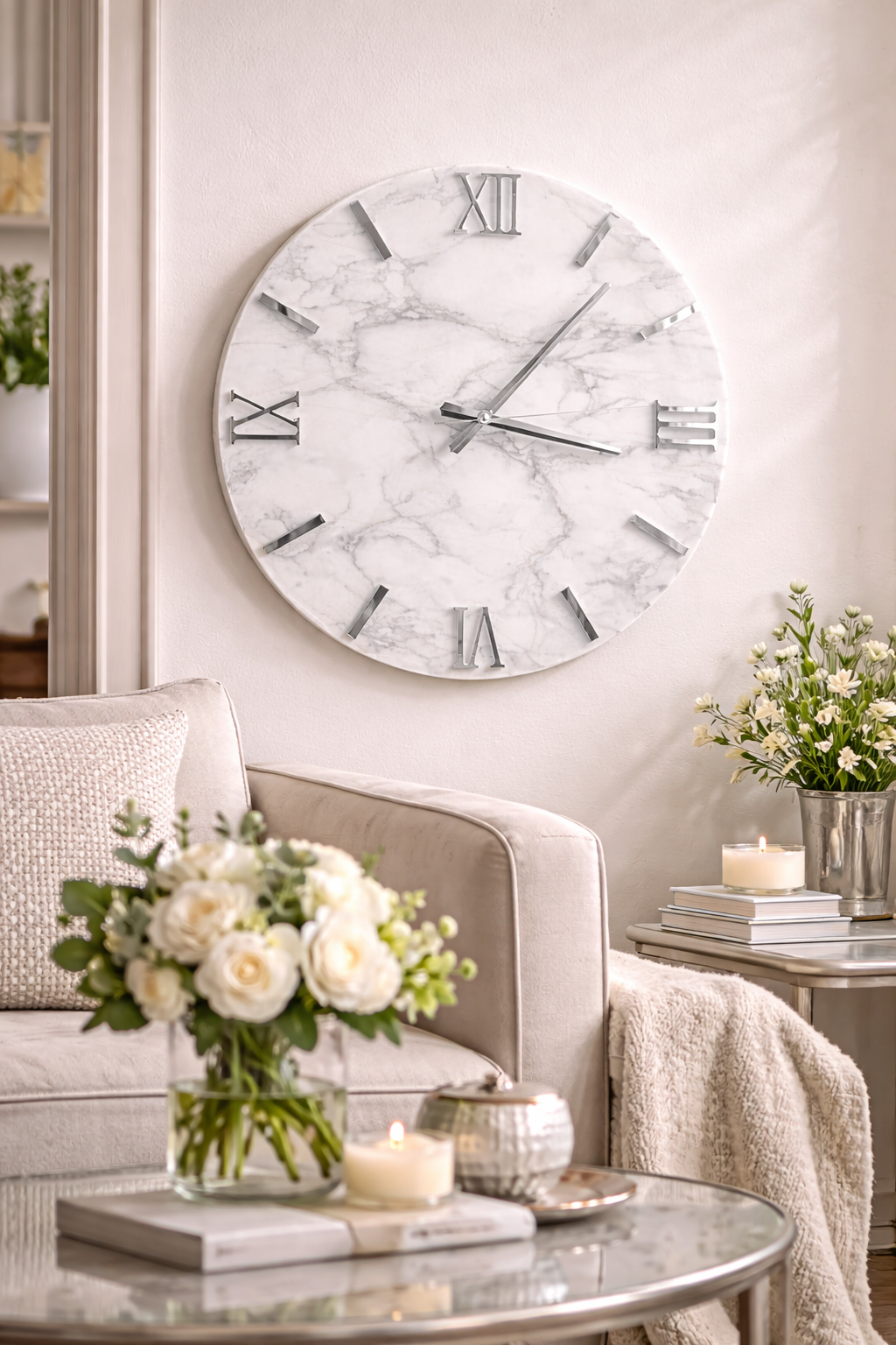 Eterna Argento - Handmade Resin Wall Clock