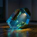 Aquarium - Lampada in Resina e Radica di ulivo